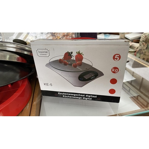 316 - Box of Kitchen Useful Items Incl. Kitchen Scale and other