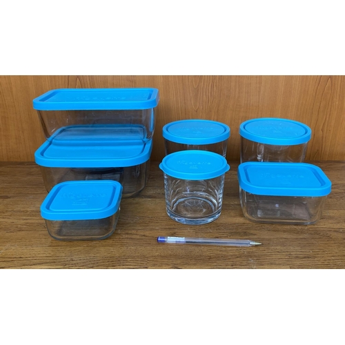 93 - Bormioli Rocco 7-Piece Set of Glass Dish Storage Containers with Lid