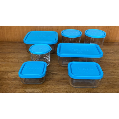 93 - Bormioli Rocco 7-Piece Set of Glass Dish Storage Containers with Lid