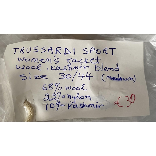 94 - Trussardi Sport Wool and Kashmir Blend Women's Jacket Made in Italy Size 30/44 (M)