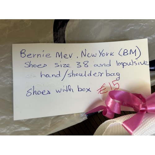 267 - Bernie Mev. New York (BM) Women's Shoes Size 38 Together with Black Impulsive Shoulder Bag