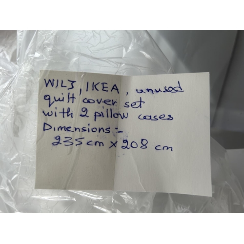 297 - 'Wilz Ikea' Quilt Cover Set with 2 Pillow Cases (Unused - 235 x 208cm)