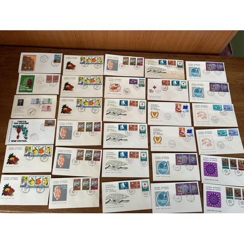 42 - x30 Cyprus Vintage Official and Other First Day Covers