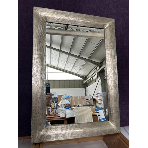 1 - Rectangular Ornate Metal Mirror (54 x 76cm)