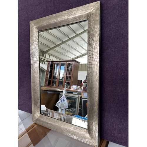 1 - Rectangular Ornate Metal Mirror (54 x 76cm)