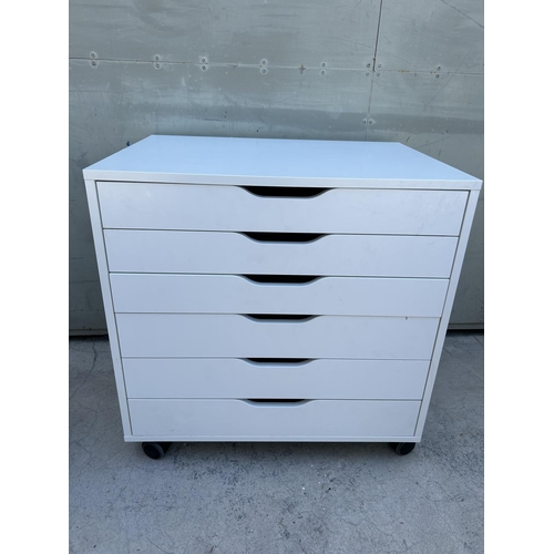 26 - Wooden White 'Ikea' Cabinet with 6 Drawers (67 W. x 48 D. x 66cm H.)