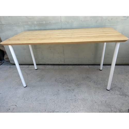 28 - 'Ikea' Kitchen Table with Metal Legs (140 W. x 65 D. x 73cm H.)