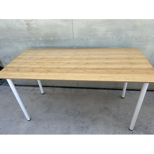 28 - 'Ikea' Kitchen Table with Metal Legs (140 W. x 65 D. x 73cm H.)