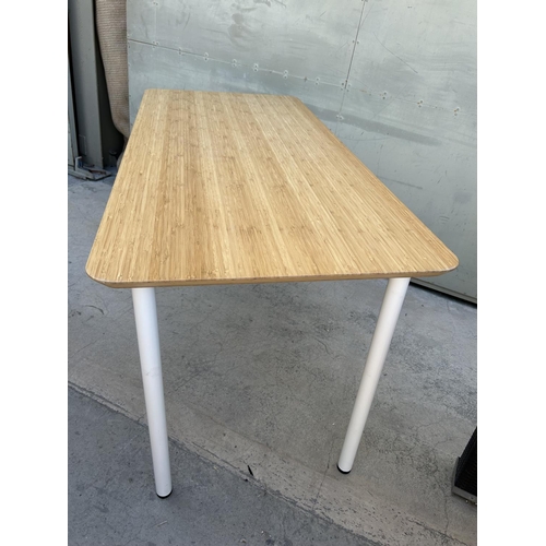 28 - 'Ikea' Kitchen Table with Metal Legs (140 W. x 65 D. x 73cm H.)