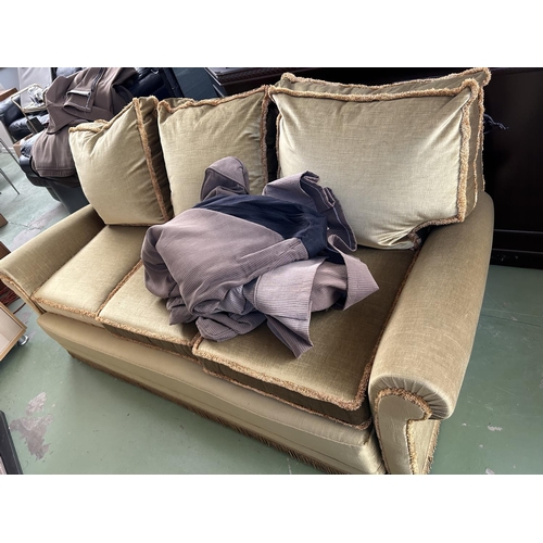 362 - Vintage Gold Color 3-Seat Sofa with Extra Covers (Match with Previous Lot)