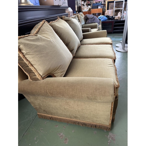 362 - Vintage Gold Color 3-Seat Sofa with Extra Covers (Match with Previous Lot)