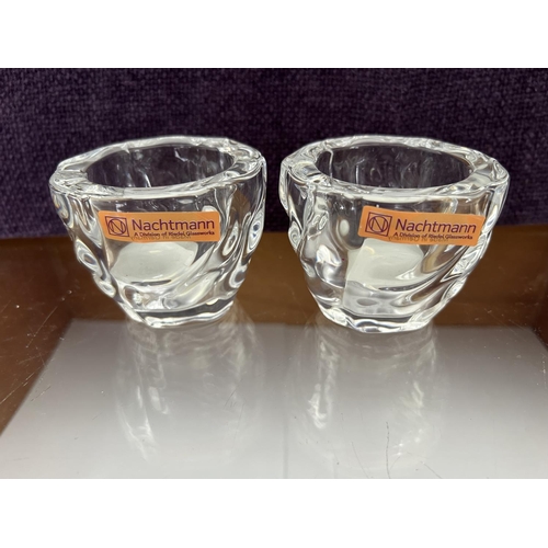 381 - x5 Crystal Candle Holders Incl. x2 Nachtmann