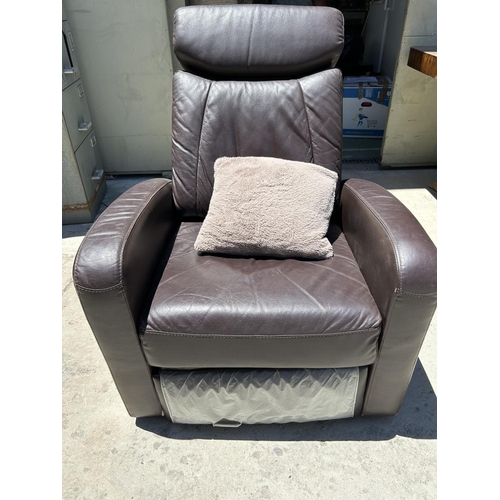 40 - Dark Brown Leather Comfortable Recliner Armchair