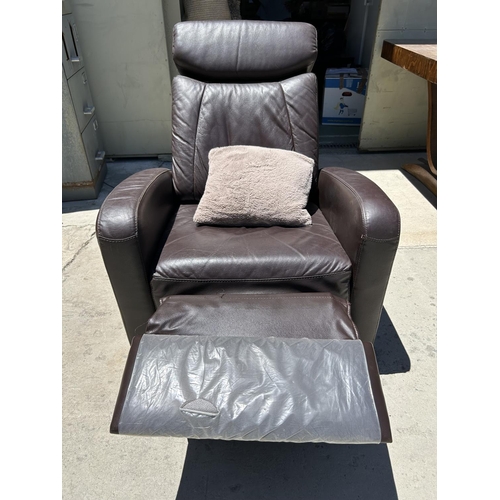 40 - Dark Brown Leather Comfortable Recliner Armchair