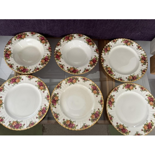 123 - Vintage Royal Albert Old Country Roses Fine Bone 
China Plates (x6)