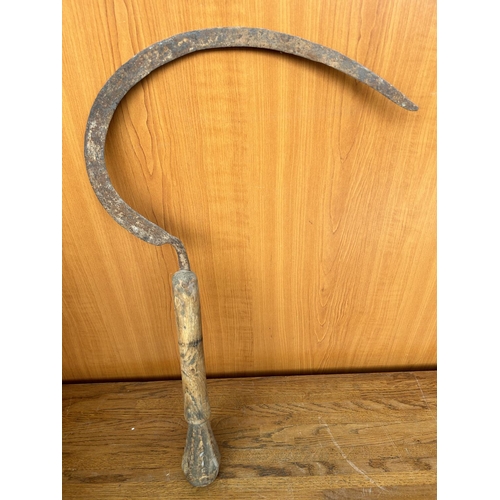 210 - Antique Hand Held Sickle Scythe