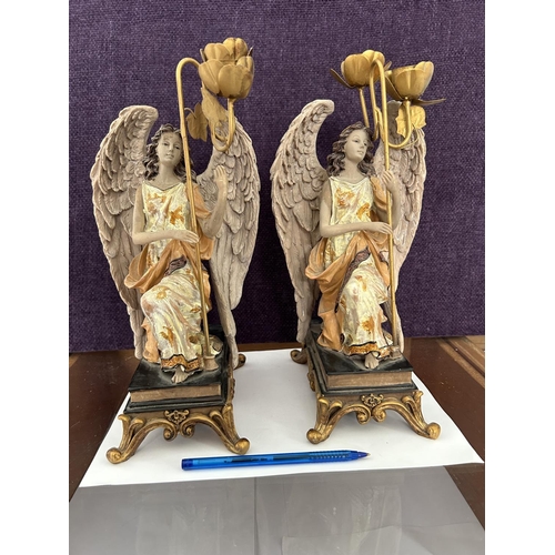 90 - x2 Sitting Angel Figures Candle Holders