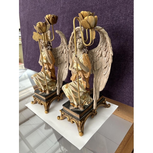 90 - x2 Sitting Angel Figures Candle Holders