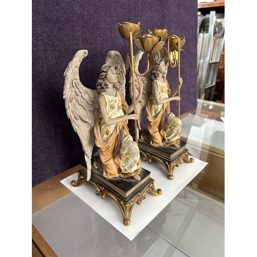 90 - x2 Sitting Angel Figures Candle Holders