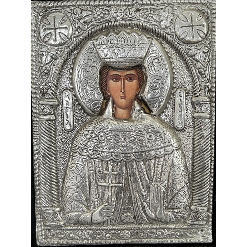 274 - Saint Irini Copy of Greek Byzantine Icon (19 x 24cm)