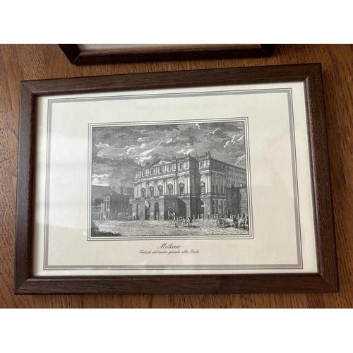 278 - x2 Milano Italy Antique Gravures in Frame