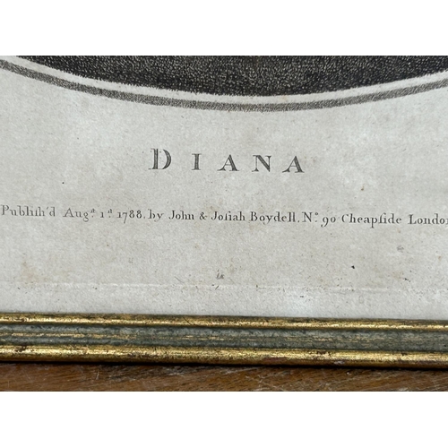 301 - Antique Diana Gravure Dated 1788 (46 x 37cm)