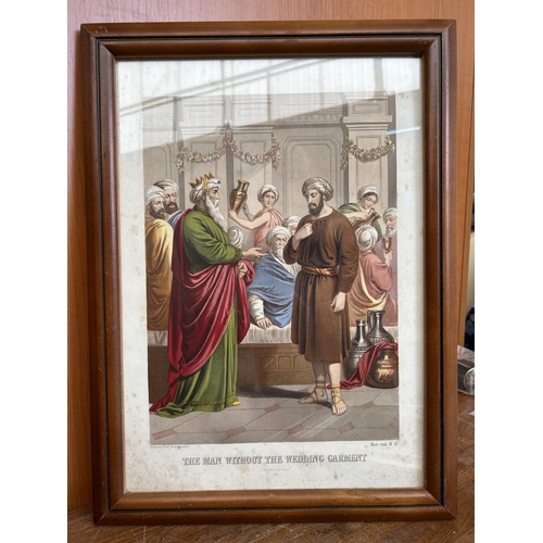 302 - Religious Trust Society London 'The Man Without The Wedding Garment' Antique Religious Gravure (34 x... 