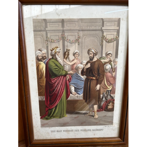 302 - Religious Trust Society London 'The Man Without The Wedding Garment' Antique Religious Gravure (34 x... 