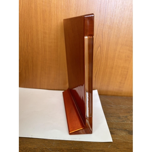 308 - Orange Aluminium Vase with Heavy Glass Photo Frame