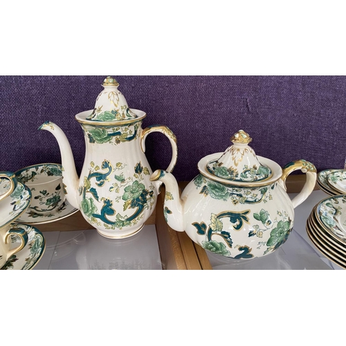 328 - Antique Mason's Ironstone Chartreuse 42-Piece Tea/Coffee Set