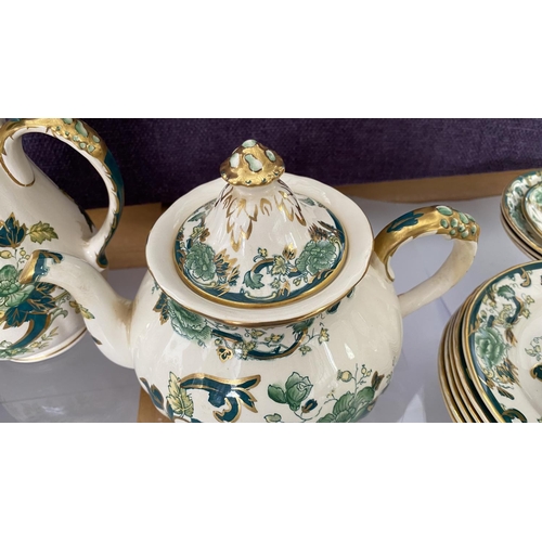 328 - Antique Mason's Ironstone Chartreuse 42-Piece Tea/Coffee Set