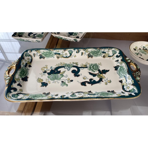 341 - Collection of Antique Mason's Ironstone Chartreuse Serving Trays and Other (x7pcs)