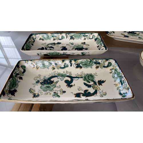 341 - Collection of Antique Mason's Ironstone Chartreuse Serving Trays and Other (x7pcs)