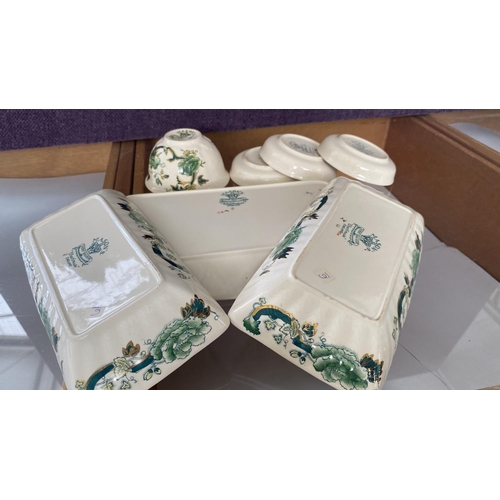 341 - Collection of Antique Mason's Ironstone Chartreuse Serving Trays and Other (x7pcs)