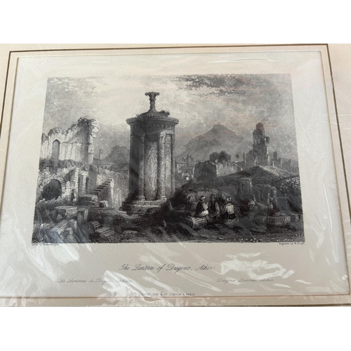 425 - x2 Agora and Lantern of Dionysus Antique Athens Gravures (40 x 34cm/each)