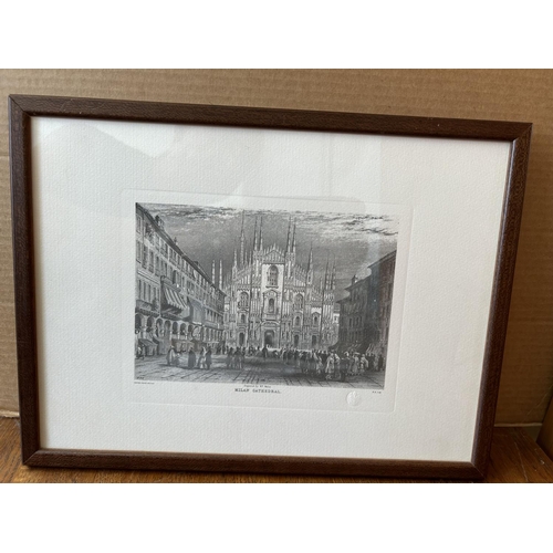 426 - Milan Italy antique Gravure in Frame (36 x 27cm)