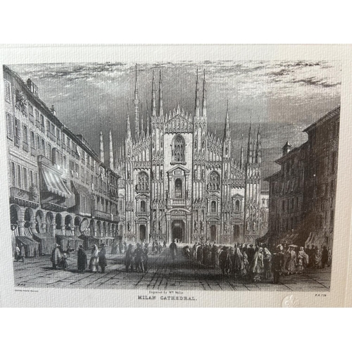 426 - Milan Italy antique Gravure in Frame (36 x 27cm)