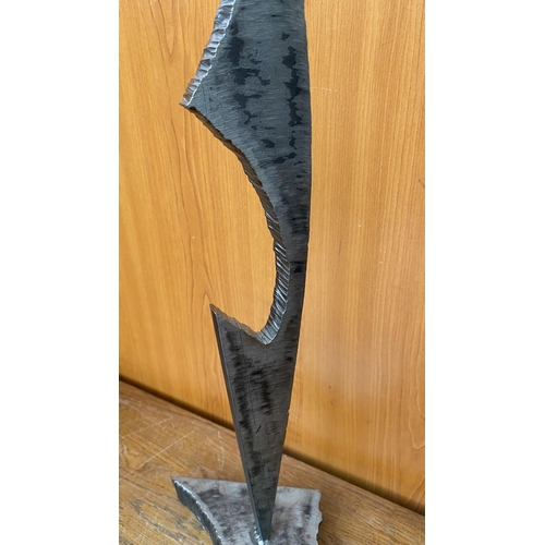 427 - Modern Art Iron Sculpture by 'Shamailas Brothers' (54cm H.) Taken Back 26/7/24