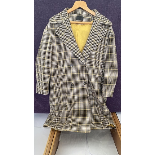 462 - Co-Copine Bielorussie Double-Breasted Check Coat with Hood (Oversized Cut) Size M