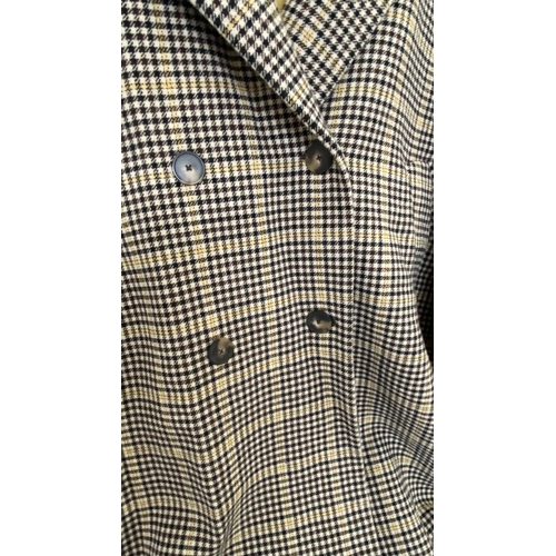 462 - Co-Copine Bielorussie Double-Breasted Check Coat with Hood (Oversized Cut) Size M