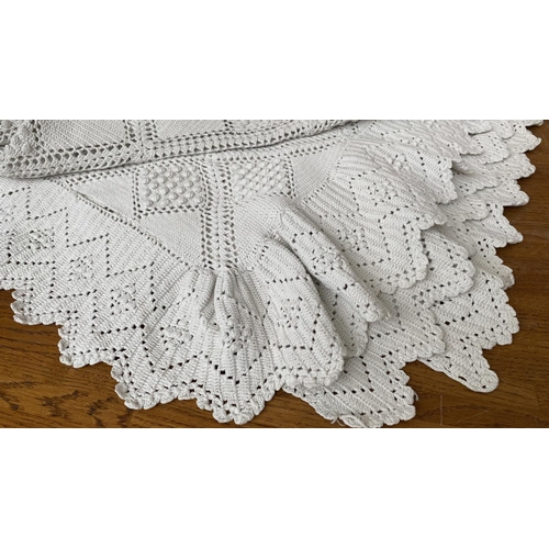 463 - Traditional Cyprus Crochet Double Bed Cover (Needs Attention)