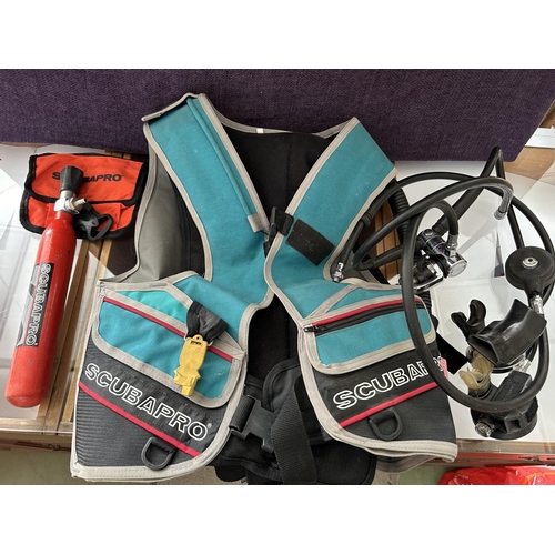 465 - BC Scupabro Diving Vest with 1st and 2nd Stage Regulators, Octopus and Spare Air (Needs Service)