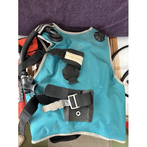 465 - BC Scupabro Diving Vest with 1st and 2nd Stage Regulators, Octopus and Spare Air (Needs Service)