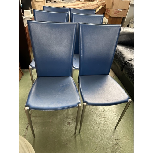 466 - Set of 6 Calligaris Electric Blue Dining Chairs