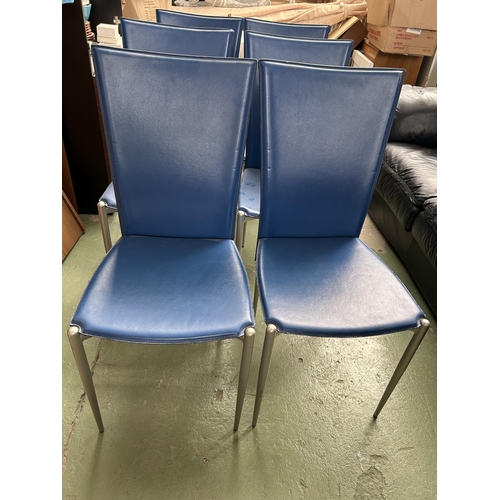 466 - Set of 6 Calligaris Electric Blue Dining Chairs