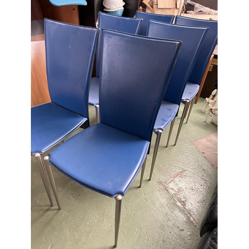 466 - Set of 6 Calligaris Electric Blue Dining Chairs