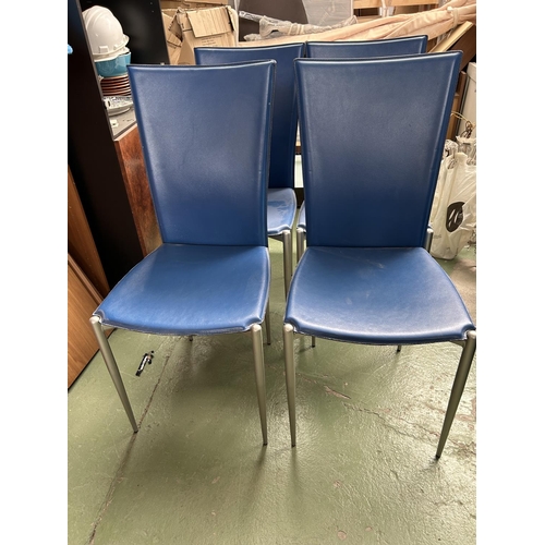 466 - Set of 6 Calligaris Electric Blue Dining Chairs