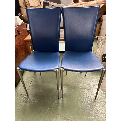 466 - Set of 6 Calligaris Electric Blue Dining Chairs