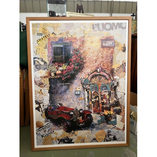 487 - Large Framed Collage Art Print (74 x 96cm)