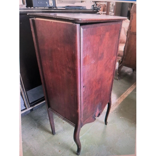 495 - Antique 1800's Mahogany Record Cabinet (Key Missing - 48 W. x 36 D. x 100cm H.)